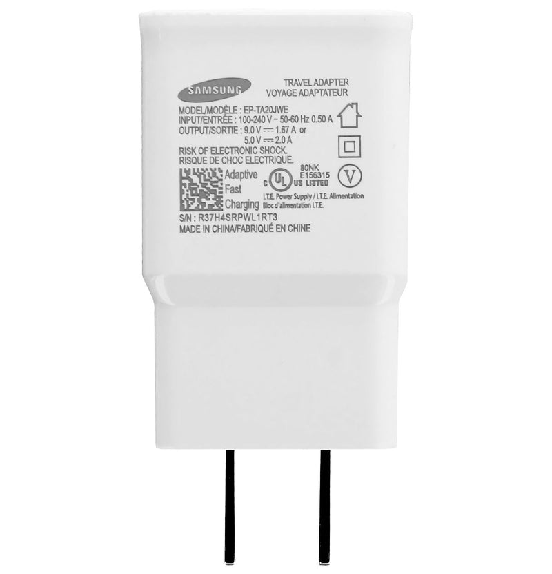 Samsung Fast Charging Single USB Wall Charger/Adapter - White (EP-TA20JWE)