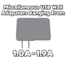 Miscellaneous & Mixed Wall Charger USB Adapter (1.0A to 1.9A Output) - 1 Adapter