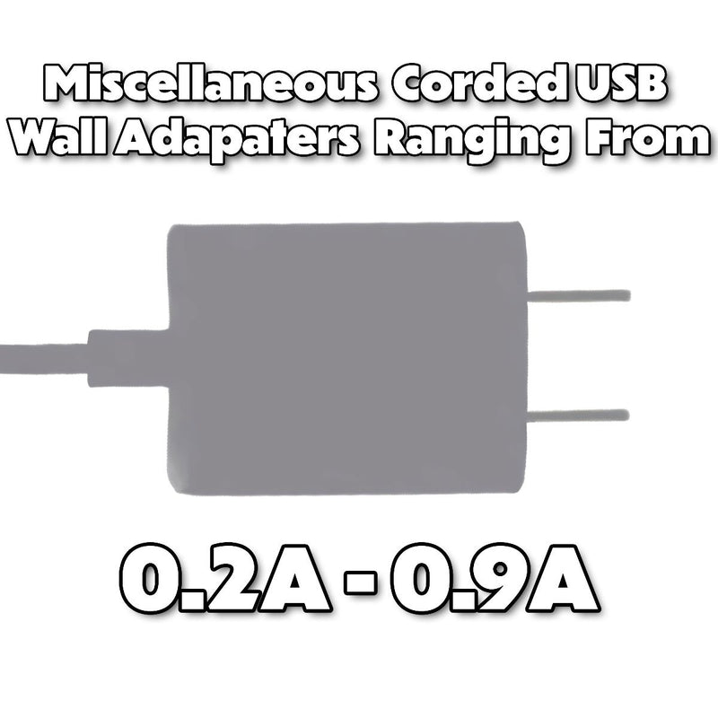 Miscellaneous Generic Corded Micro-USB Wall Charger (0.2A to 0.9A) Output