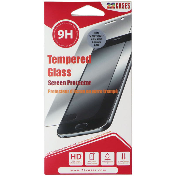 22 Cases 9H Tempered Glass Screen Protector for Motorola Moto G 5G/G Play (2024)