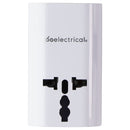 360 Electrical 2 Outlet Adapter 1A USB for US/China/Israel/UK/EU - White