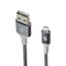 360 Electrical 4 FT Lightning 8-Pin to USB-A Braided Charge Cable - Charcoal