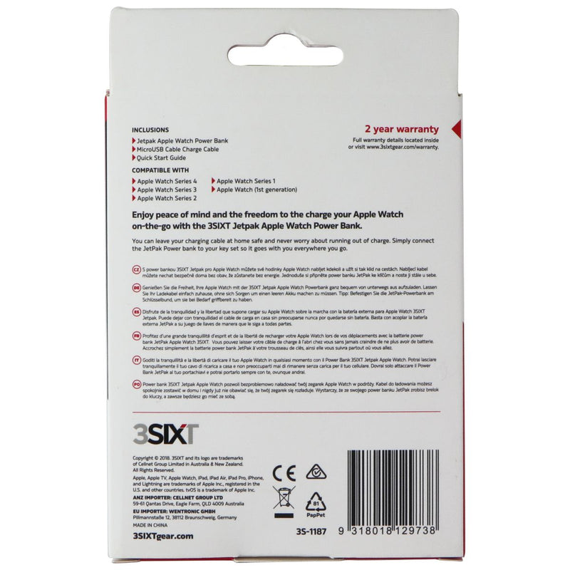 3SIXT Jetpack - 1000mAh Power Bank for Apple Watch (All Series) - White