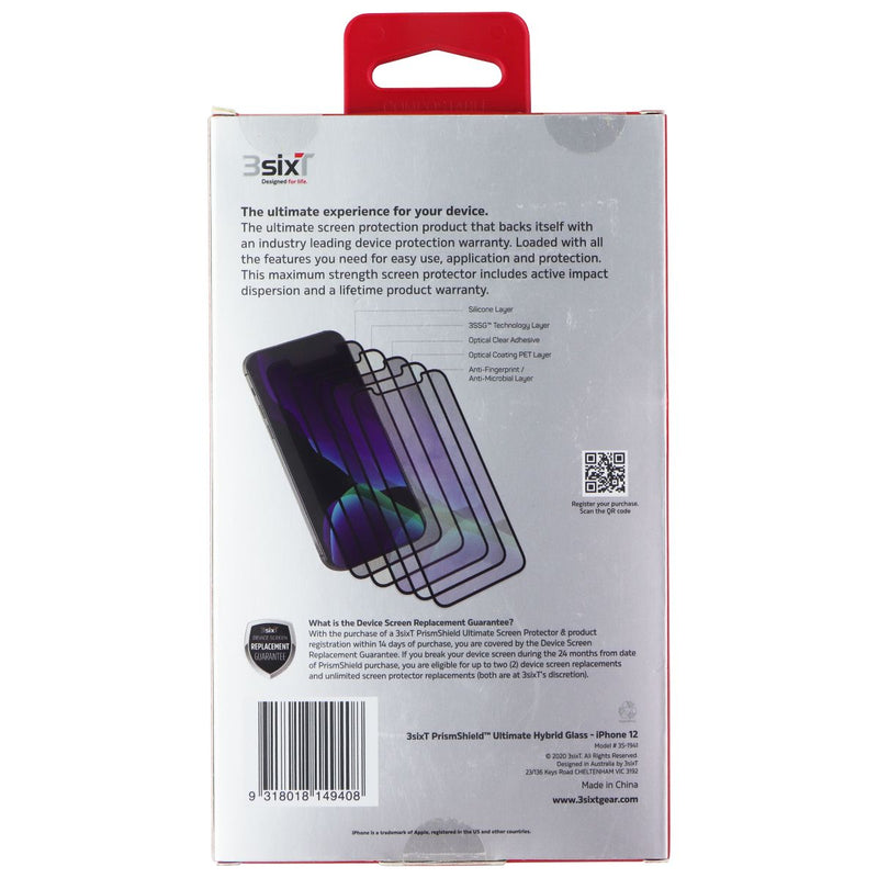 3SIXT PrismShield Hybrid Screen Protector For Apple iPhone 12 mini