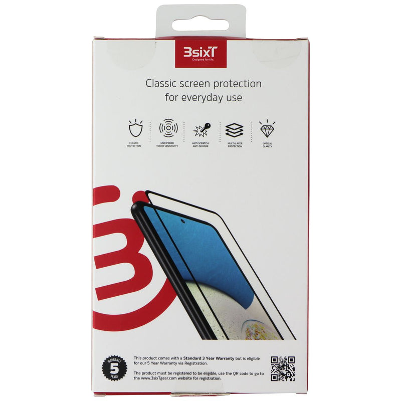 3SIXT PrismShield Glass Screen Protector for Galaxy A52 / A53 - Clear/Black Trim