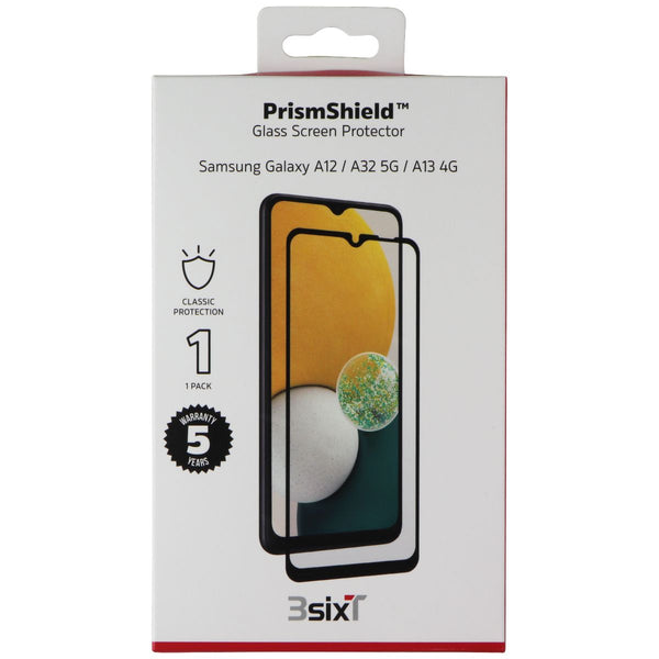 3SIXT PrismShield Glass Screen Protector for Galaxy A12 / A32 - Clear/Black Trim