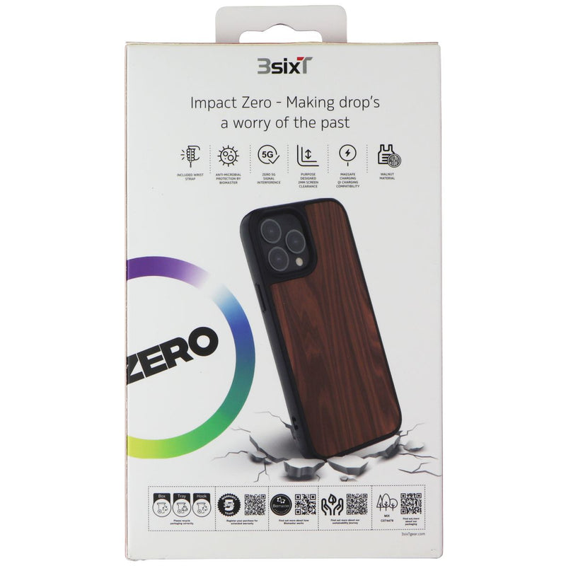 3SIXT Impact Zero Walnut Case for iPhone 13 Pro - Black/Walnut Wood
