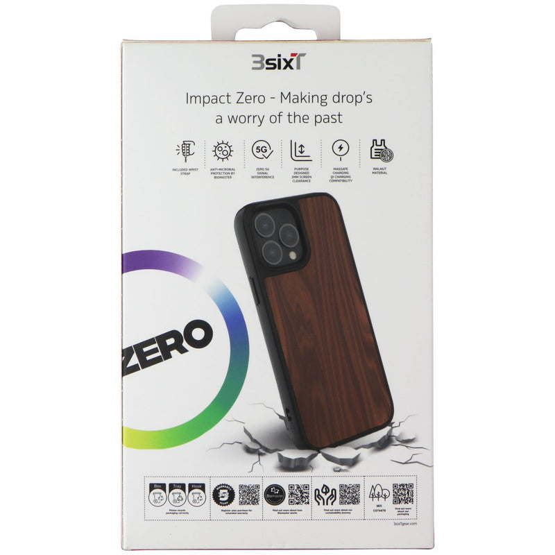 3SIXT Impact Zero Walnut Case for iPhone 13 Pro Max - Black/Walnut Wood