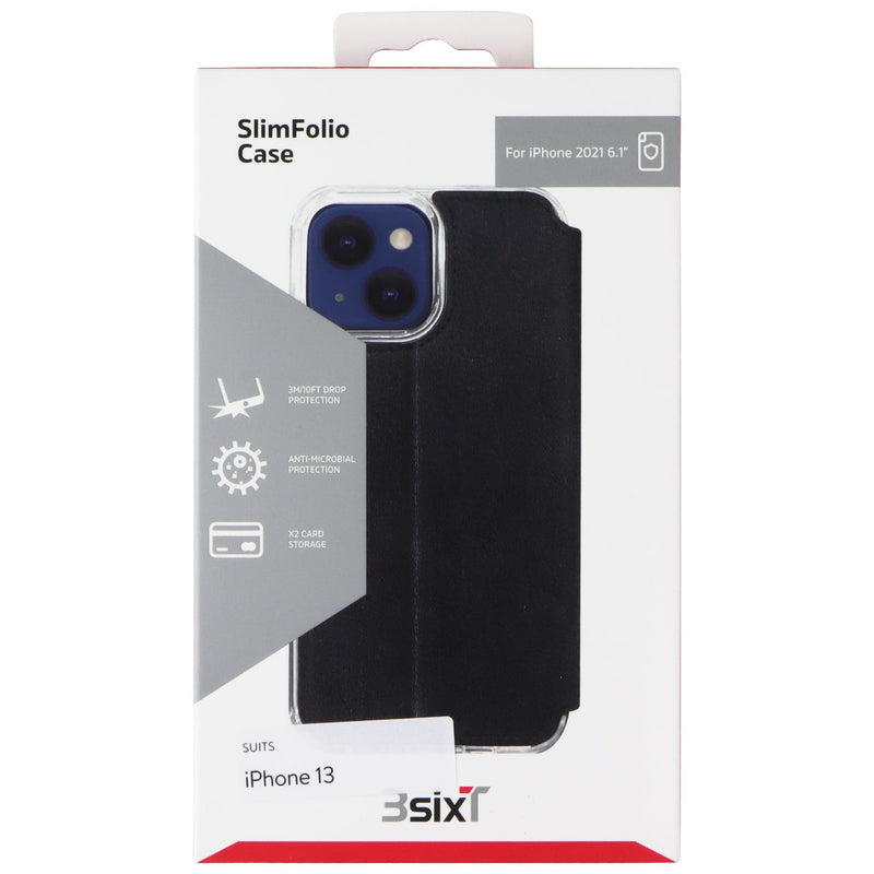3SIXT SlimFolio Series Wallet Case for Apple iPhone 13 - Black