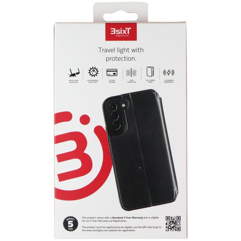 3SIXT SlimFolio Series Case for Samsung Galaxy S22 - Black