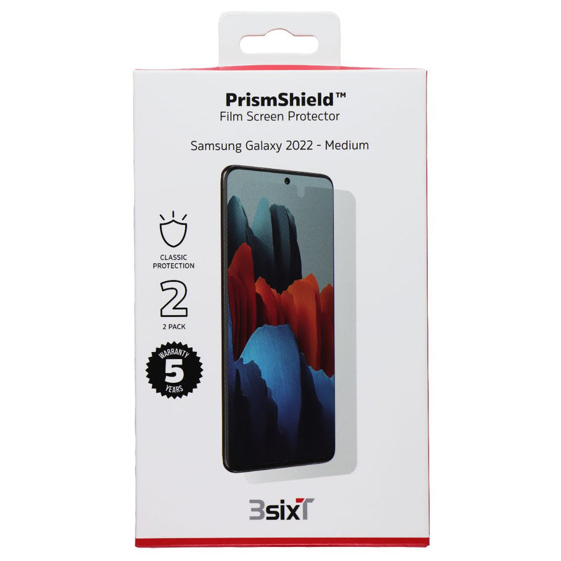 3SIXT PrismShield Film Screen Protector for Samsung Galaxy S22+ (Plus) - 2 Pack