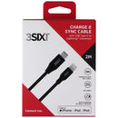 3sixT (2M/6 Foot) USB-C to Lightning 8-Pin Charge/Sync MFi Cable - Black