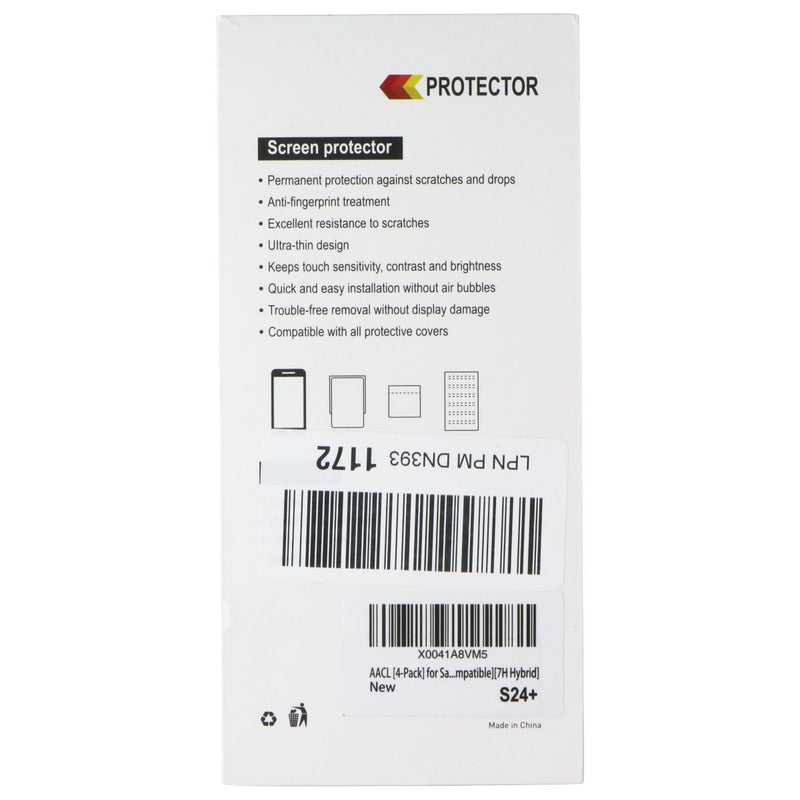 AACL Tempered Glass Screen Protector for Samsung Galaxy S24+ (Plus) - 4 Pack