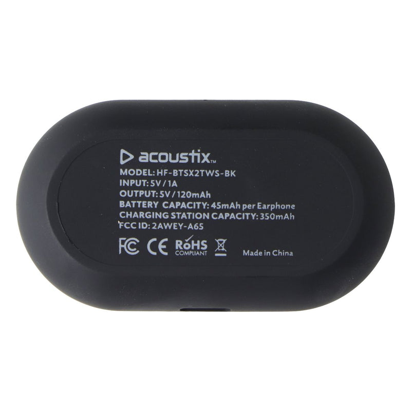 Acoustix True Wireless Stereo Earbuds w/Charging Case - Black (HF-BTSX2TWS-BK)
