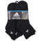 Adidas Mens' Athletic Cushioned Quarter Ankle Fit Socks - Black (6-Pack)