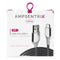AmpSentrix Infinity (3-FT) USB-A to USB-C Charge/Sync Cable - Silver