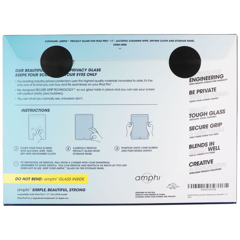 Amphi Privacy Glass Screen Protector for Apple iPad Pro (3rd Gen) 11-inch