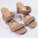 A New Day Women's Braided High Heels - Size 7.5 - Brown / Basil