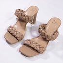 A New Day Women's Braided High Heels - Size 7.5 - Brown / Basil