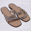 A New Day Women's Estelle Rhinestone Strap Sandals - Size 7.5 - Tan/Estelle