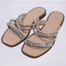 A New Day Women's Estelle Rhinestone Strap Sandals - Size 7.5 - Tan/Estelle