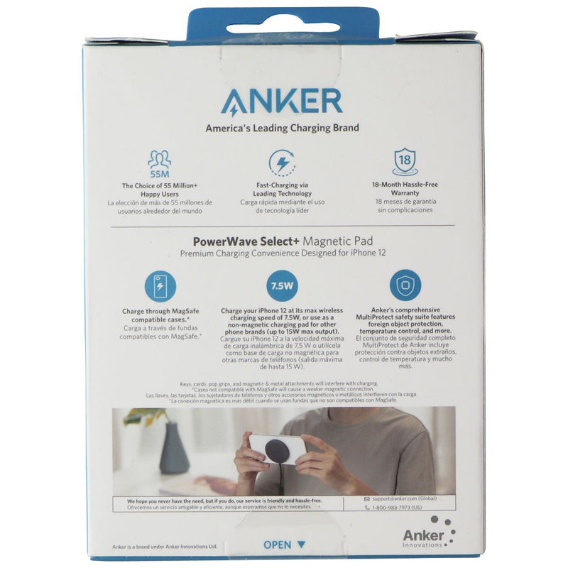 Anker (USB-C) PowerWave Select+ Magnetic Wireless Charging Pad - Black