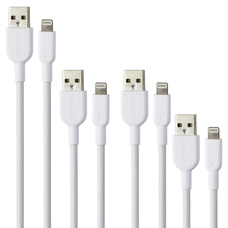 Anker PowerLine II Series USB-A to 8-Pin Lightning Cables - White (4 Pack)