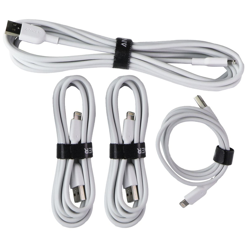 Anker PowerLine II Series USB-A to 8-Pin Lightning Cables - White (4 Pack)
