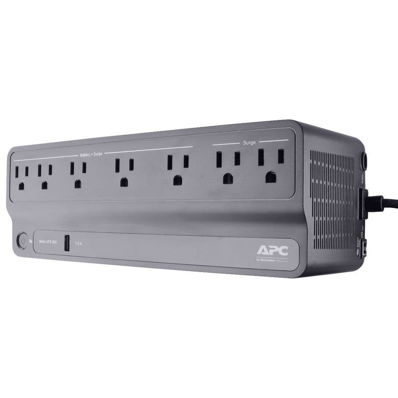 APC Back-UPS BE600M1 Battery Backup, 7 Outlet, 600VA/330W