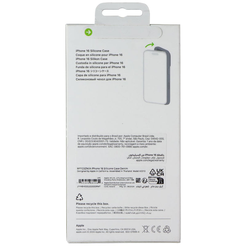 Apple Official Silicone Case for MagSafe for Apple iPhone 16 - Denim