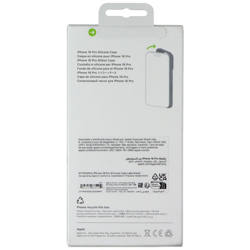 Apple Official Silicone Case for MagSafe for iPhone 16 Pro - Lake Green