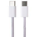 Apple Official 60W USB-C to USB-C Braided Charge Cable (1M/3.3-Ft) A2795 - White