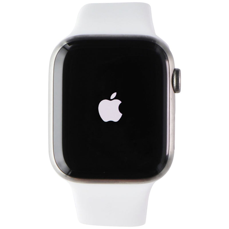 Apple Watch Series 7 (A2477) (GPS+LTE) 45mm - Titanium/White Sport Band