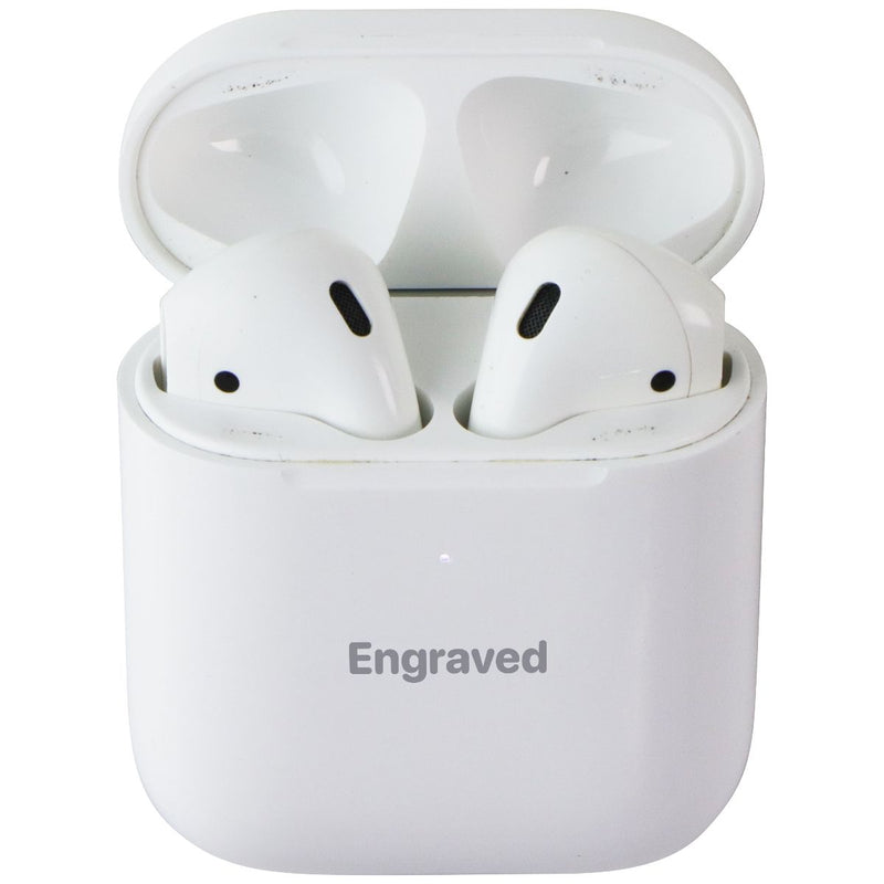 Apple AirPods (1st Gen) Headphones with Wireless Charging Case - White *ENGRAVED