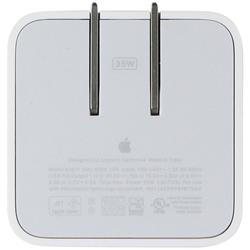Apple Dual USB-C Port (35W) Compact Power Adapter - White (MNWM3AM/A)