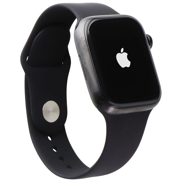 Apple Watch Series 7 (A2478) (GPS+LTE) 45mm -Space BLK Titanium/Black Sport Band