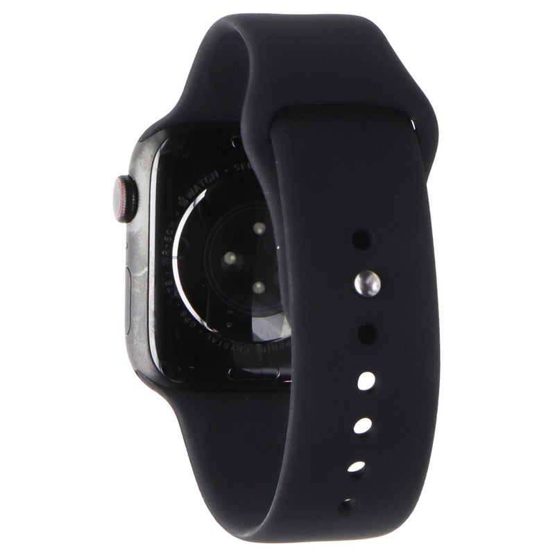 Apple Watch Series 7 (A2478) (GPS+LTE) 45mm -Space BLK Titanium/Black Sport Band