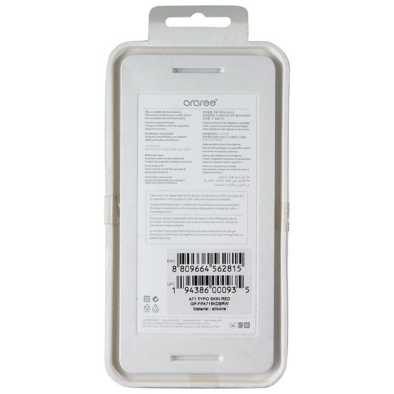 Araree Typo Skin Silicone Case for Samsung Galaxy A71 - Red