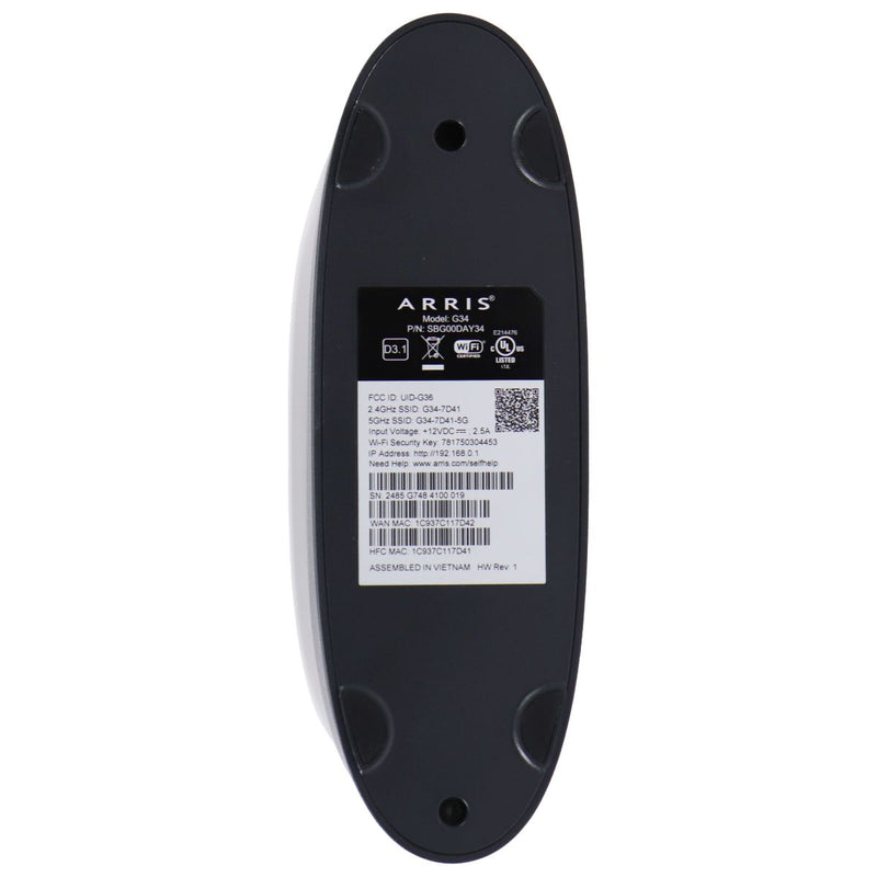 Arris Surfboard (G34) Docsis 3.1 Cable Modem Router Combo - Black