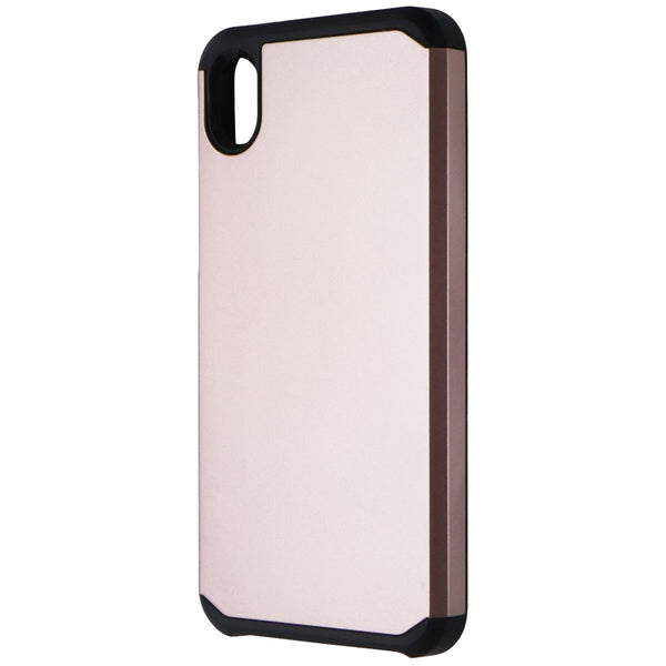 Asmyna Premium Dual Layer Protective Case for Motorola Moto E6 - Rose Gold/Black