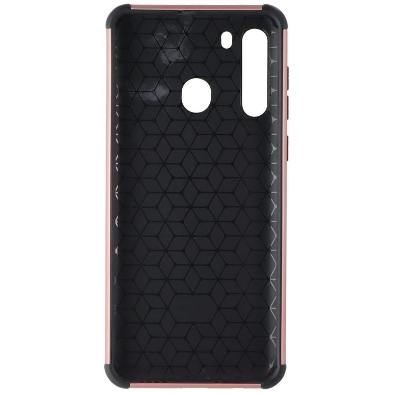 ASMYNA Hybrid Ring Case with Kickstand for Samsung Galaxy A21 - Rose Gold