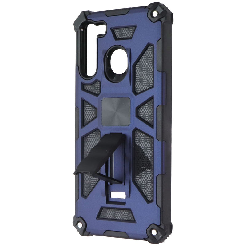 ASMYNA Sturdy Hybrid Case with Kickstand for Samsung Galaxy A21 - Blue/Black
