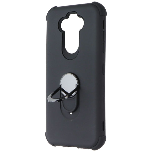 Asmyna Premium Dual Layer Ring Case for LG K31 / Aristo 5 / Fortune 3 - Black