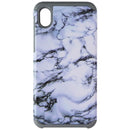 ASMYNA Fuse Series Dual-Layer Case for Motorola Moto E6 - White Marble/Gray