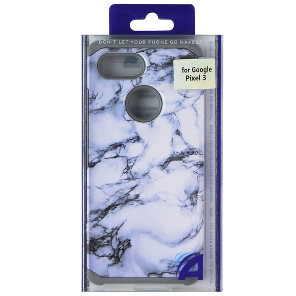 ASMYNA Dual-Layer Case for Google Pixel 3 - Blue Marble/Silver