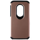 Asmyna Premium Dual Layer Case for Motorola Moto G7 Play - Rose Gold/Black