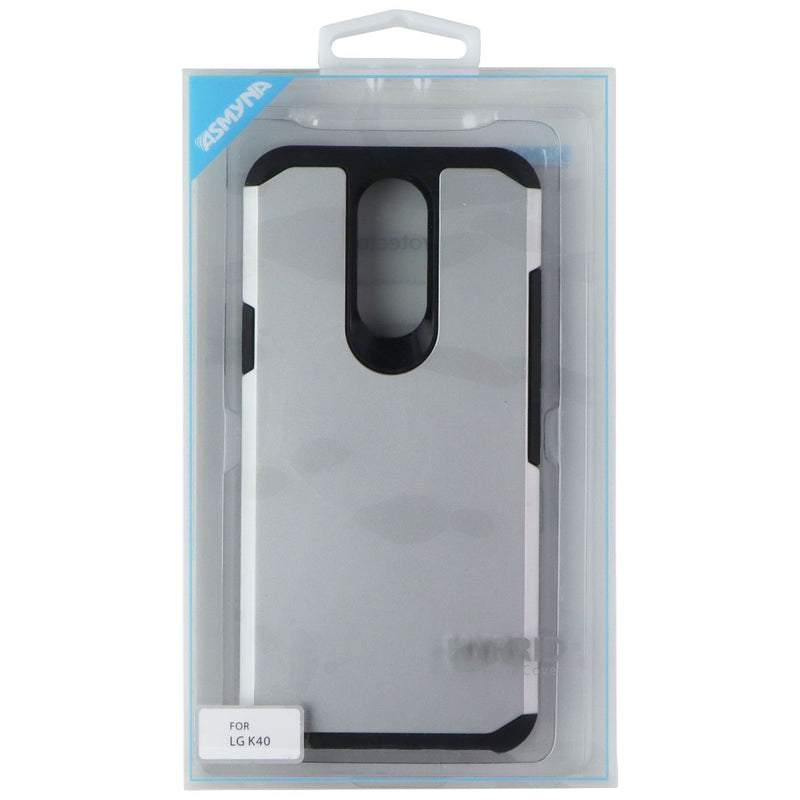 ASMYNA Hybrid Protective Cover Series Case for LG K40 - Silver / Black
