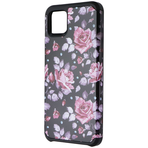 Asmyna Premium Dual Layer Case for Google Pixel 4 XL - Black / Pink Floral