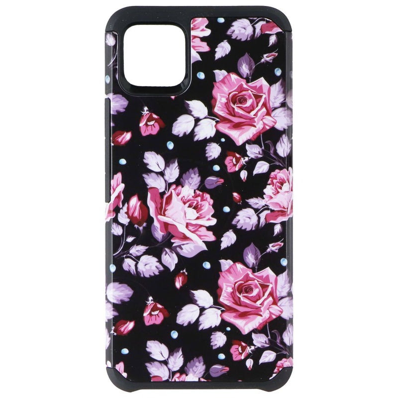 Asmyna Premium Dual Layer Case for Google Pixel 4 XL - Black / Pink Floral