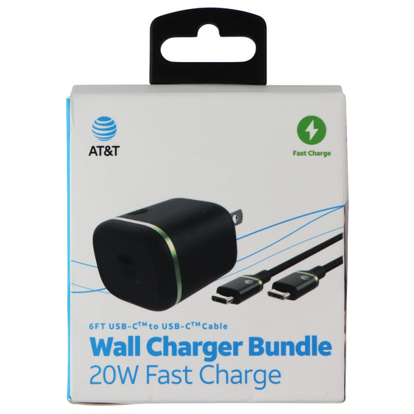 AT&T (20W) Fast Charge Wall Charger Bundle with USB-C (6-Ft) Charging Cable
